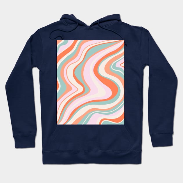 Psychedelic swirls - orange, pink and turquoise Hoodie by Home Cyn Home 